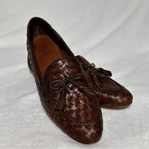 Sesto Meucci Italy Womens 11 M Brown Perforated Leather Loafers Shoes